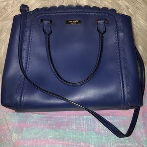 Kate spade maple court linzi scalloped trim bag - gently pre-owned Royal blue